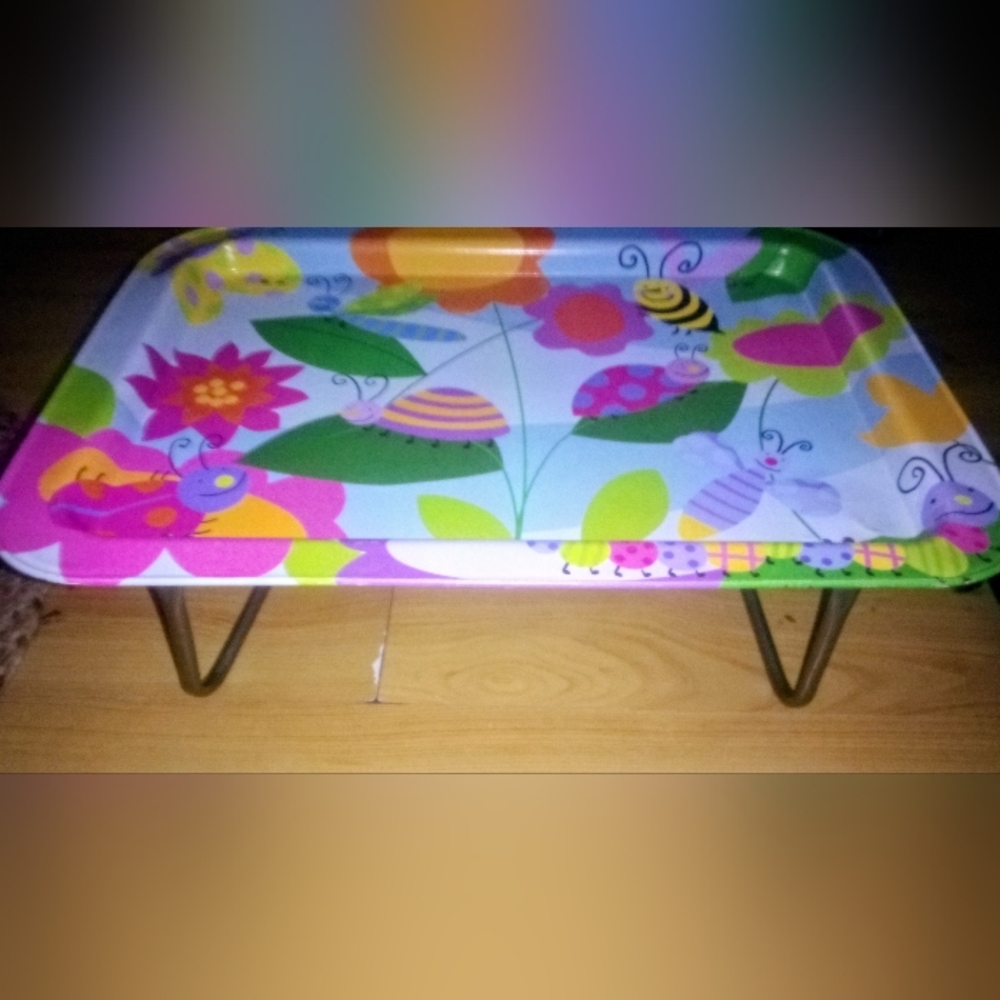 Colorful Floral and Insect Design Tray